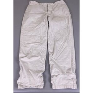 Field Gear Flannel Lined Khaki Pants Mens 38x32 Button Fly Tan Cotton Chino